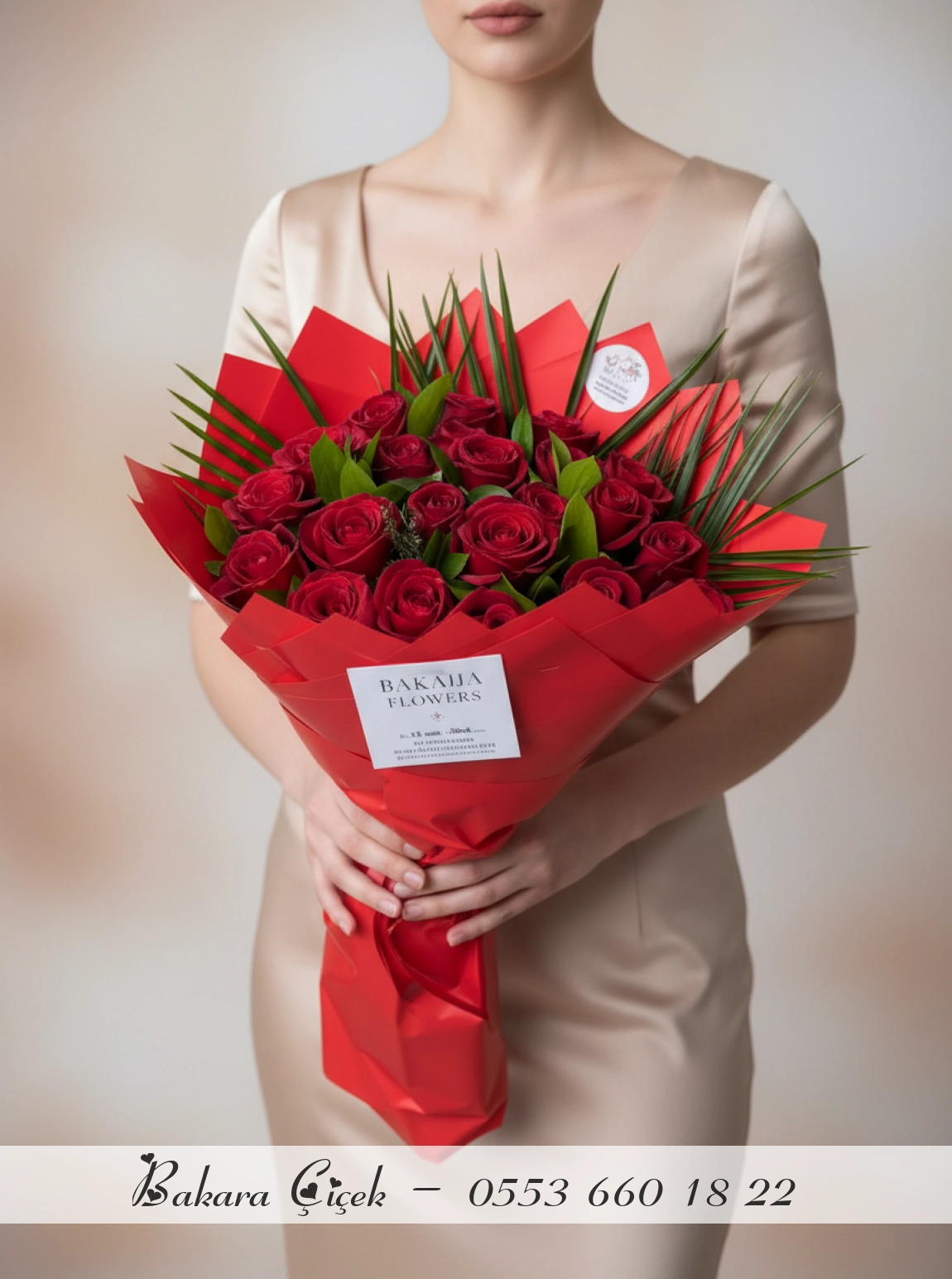 21 Adet Kırmızı Gül Buketi