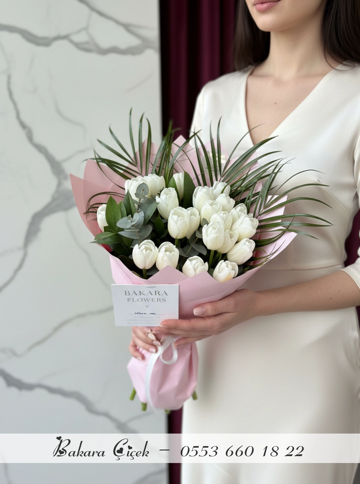 25'Li Premium Beyaz Lale Buketi