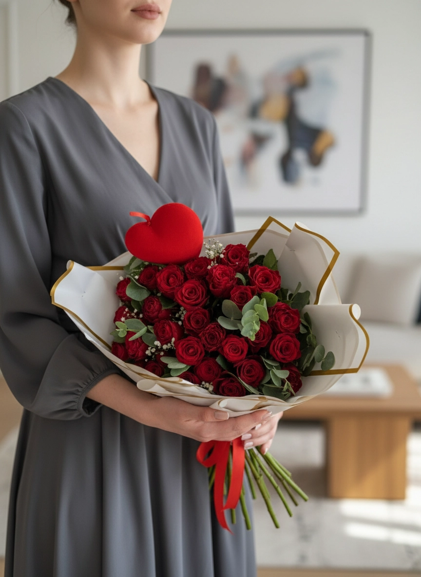 30 Kırmızı Gül Buketi