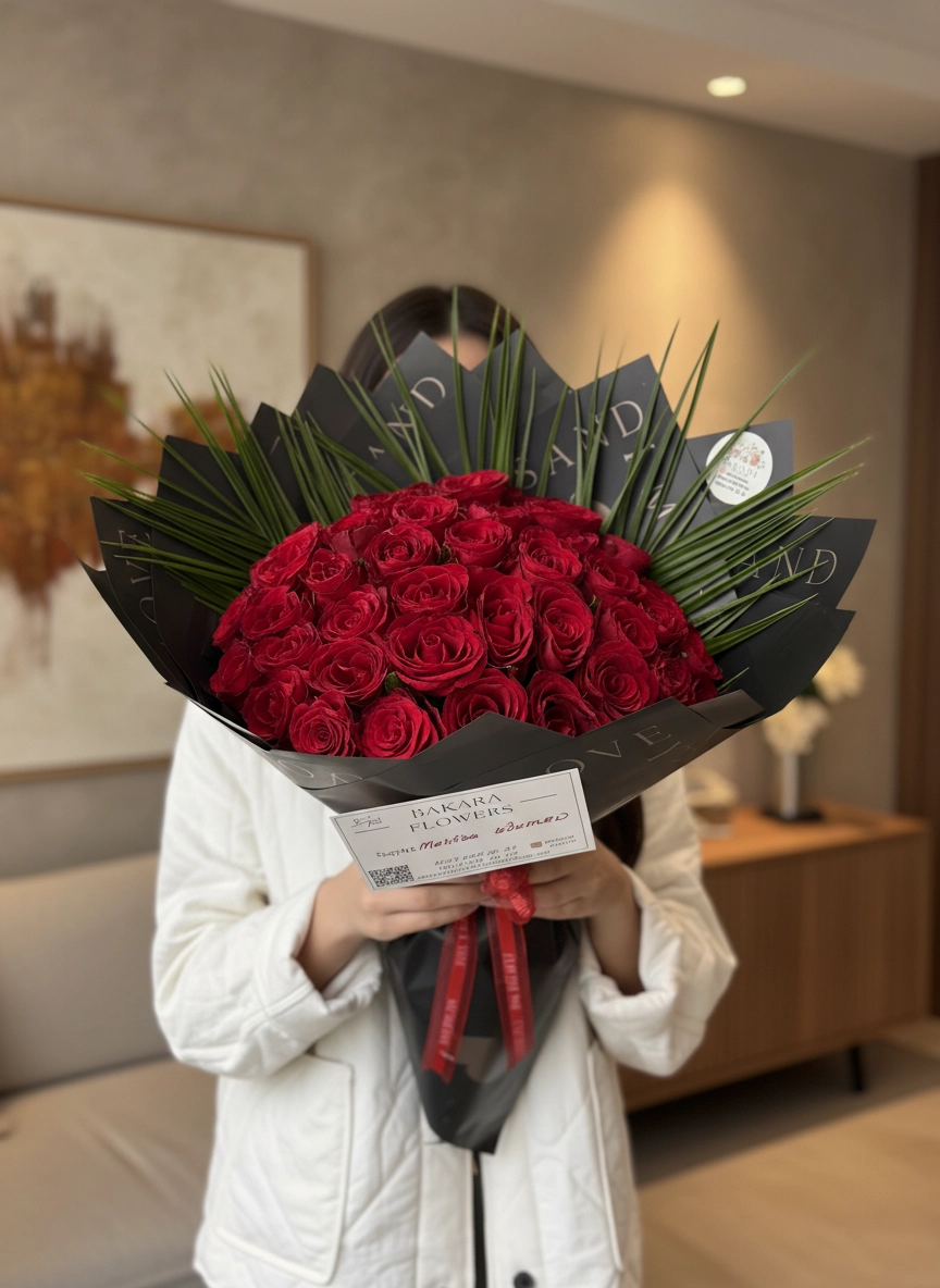 40’Lı İthal Kırmızı Gül