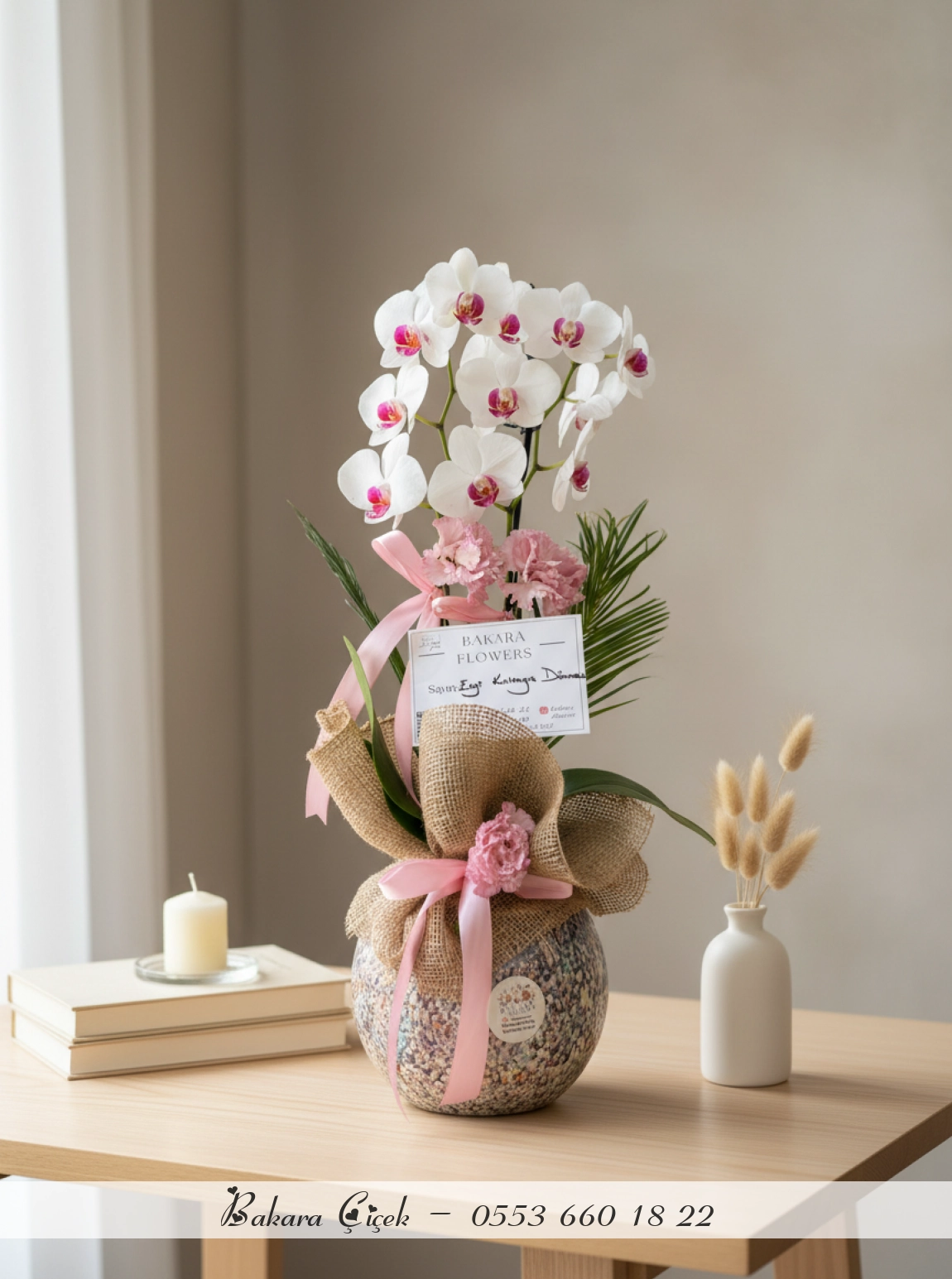 Akvaryum Seramikte  2 Dallı Orkide