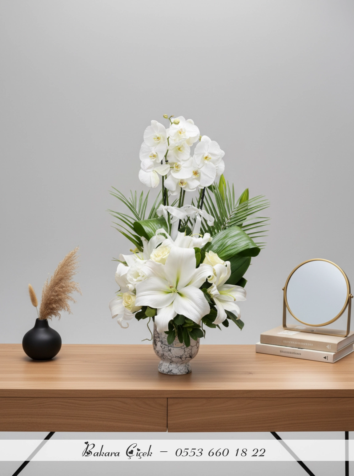 Beyaz Orkide Aranjman