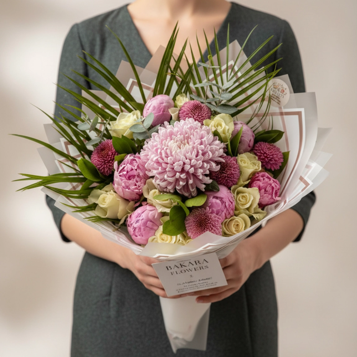 Şakayık Gül Ve Anastasia Buketi