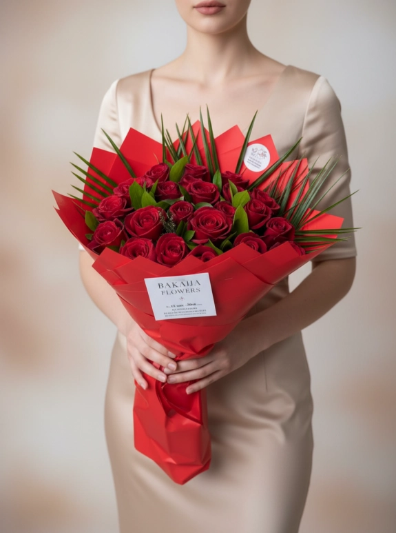 21 Adet Kırmızı Gül Buketi