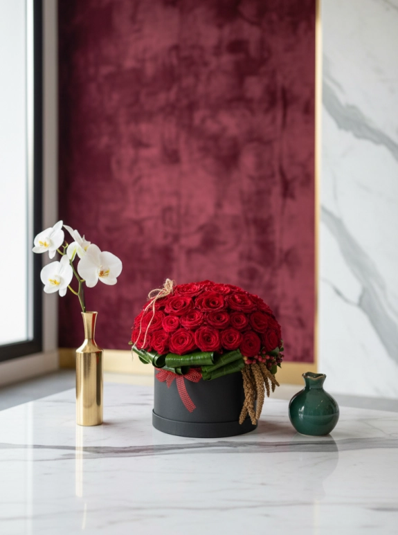 Kutuda Premium Kırmızı Gül