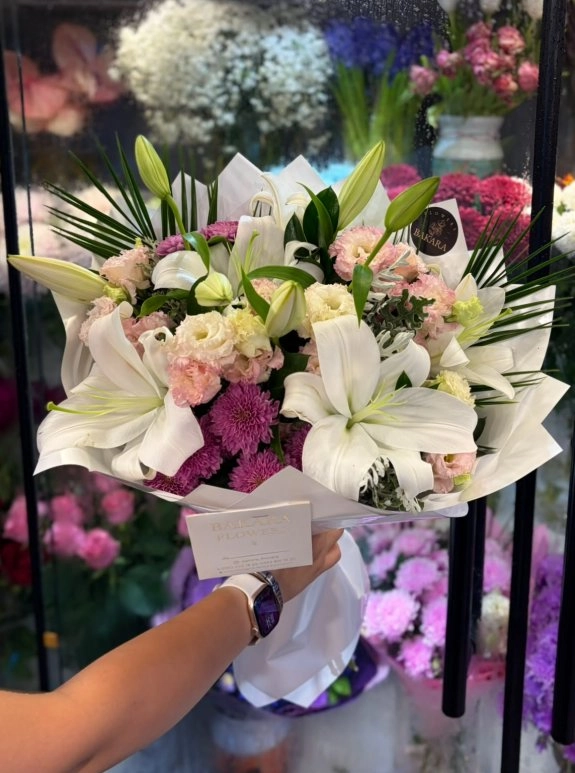 Lilyum Krizantem Buketi