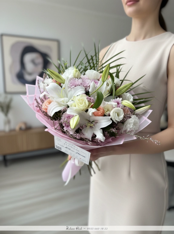 Lilyum Lisyantus Buketi