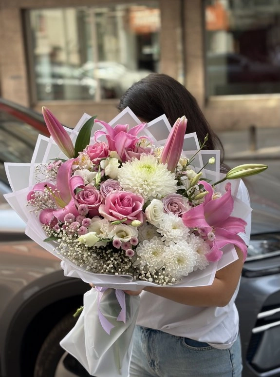 Pembe Lilyum Anastasia Buketi