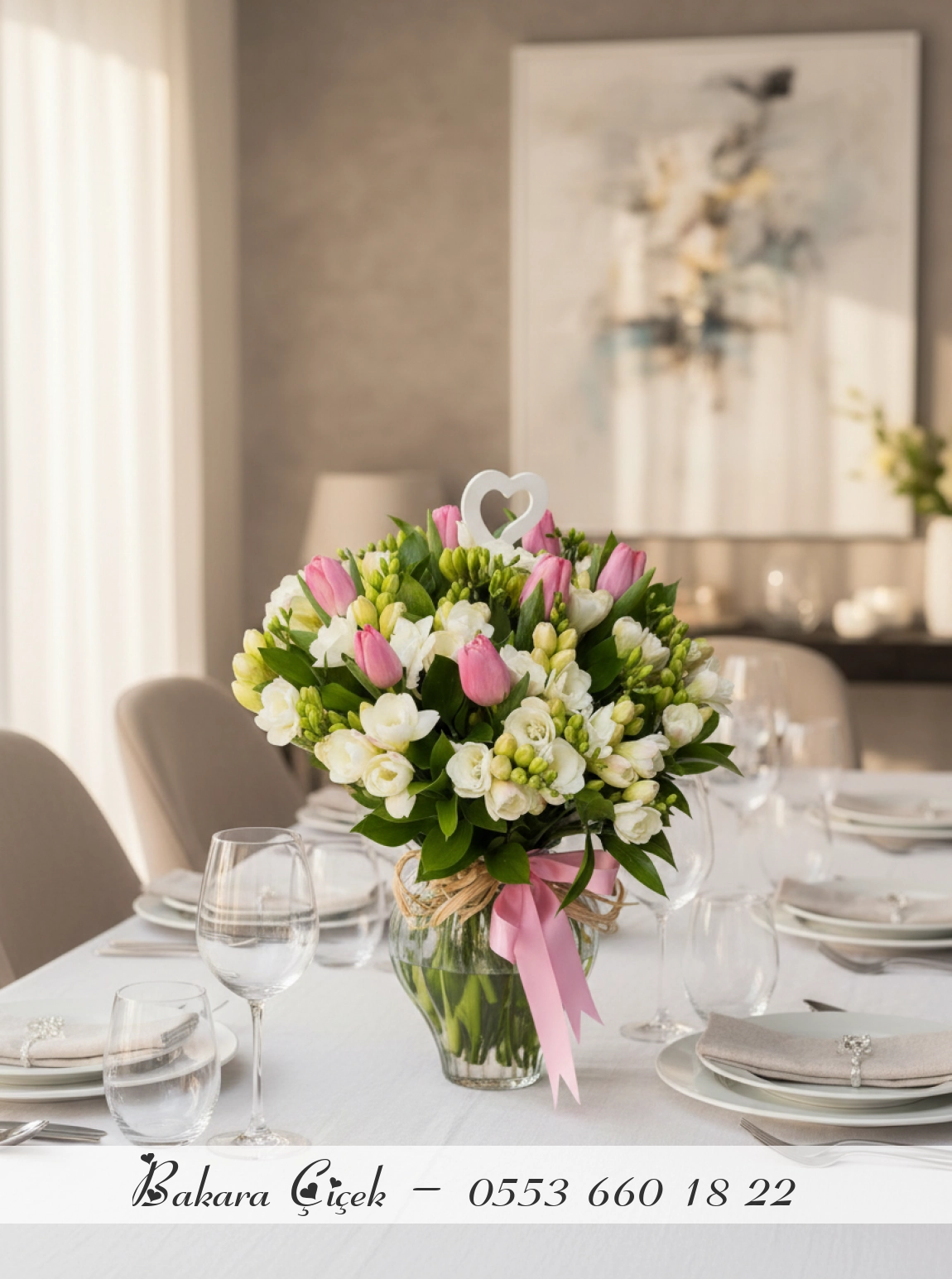 Vazoda Lale Frezya Buketi